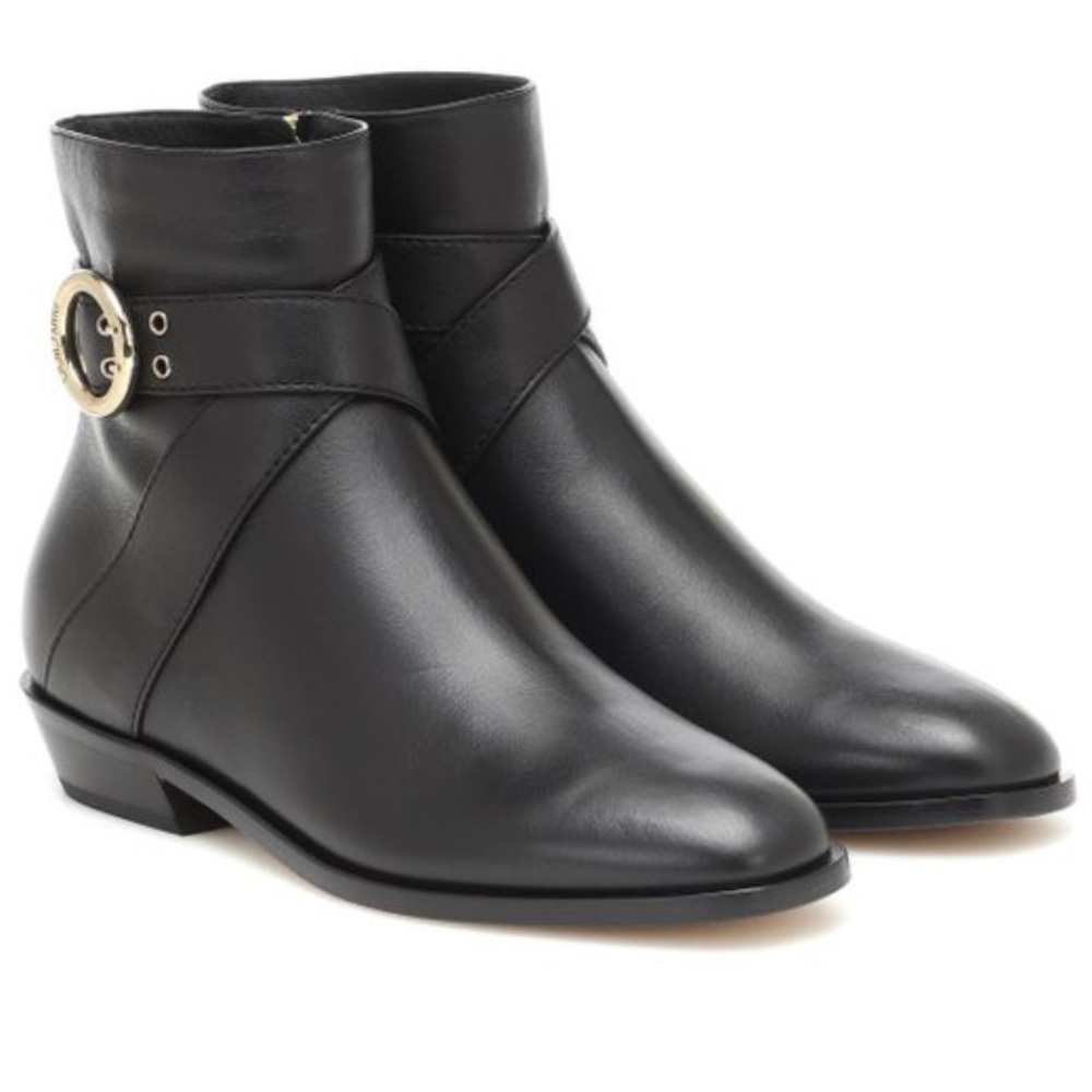Jimmy chop black Blanka flat leather ankle boots